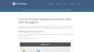 
                            9. How to Oversee Multiple WordPress Sites with ManageWP - ServerPilot