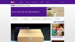 
                            11. How to pack, seal and label shipments - FedEx Small Business Center