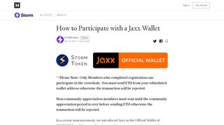 
                            8. How to Participate with a Jaxx Wallet – The Storm