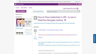 
                            2. How to Pass credentials in URI , to use in WebView Navigate method ...