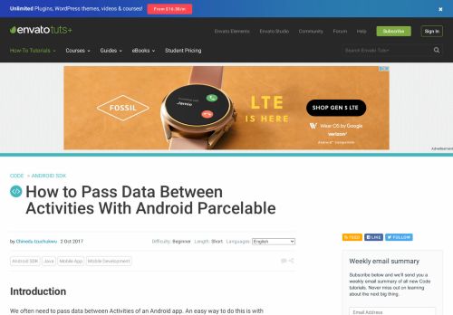 
                            4. How to Pass Data Between Activities With Android Parcelable - Code