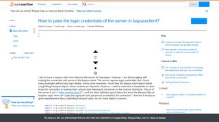 
                            10. How to pass the login credentials of the server in bayuexclient ...