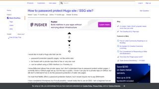 
                            6. How to password protect Hugo site / SSG site? - Stack Overflow