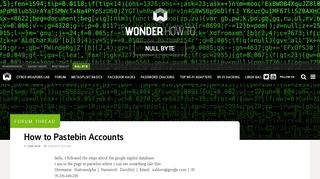 
                            12. How to Pastebin Accounts « Null Byte :: WonderHowTo