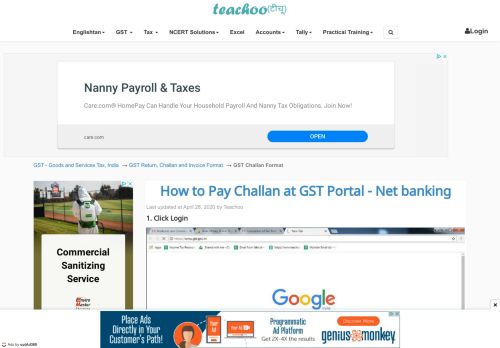 
                            3. How to Pay Challan at GST Portal - Net banking - GST Challan Format
