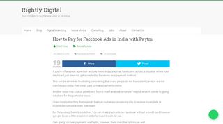 
                            13. How to Pay for Facebook Ads in India with Paytm - Rightly Digital