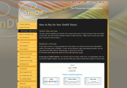 
                            10. How to Pay for Your SimDif Site(s)