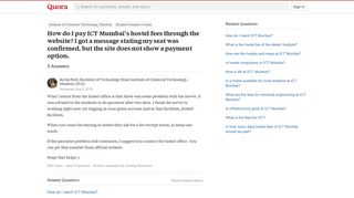 
                            11. How to pay ICT Mumbai's hostel fees through the website - Quora