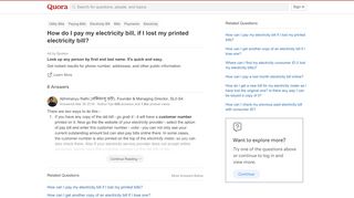 
                            7. How to pay my electricity bill, if I lost my printed electricity ...