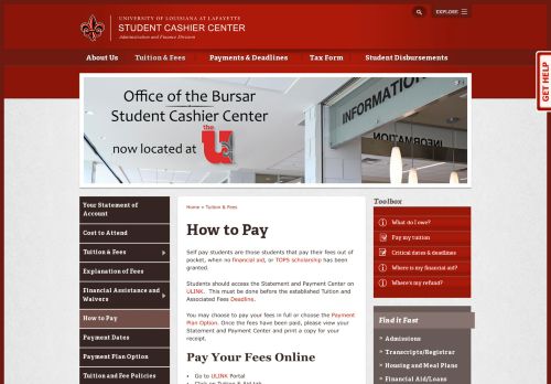 
                            8. How to Pay | Student Cashier Center - bursar@louisiana.edu