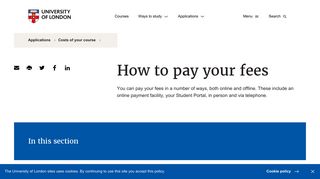 
                            12. How to pay your fees | University of London