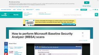 
                            8. How to perform Microsoft Baseline Security Analyzer (MBSA) scans