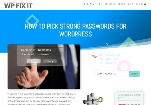 
                            11. How to Pick Strong Passwords for WordPress - WP Fix it