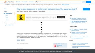 
                            4. How to pipe password to perforce p4 login command for automate ...