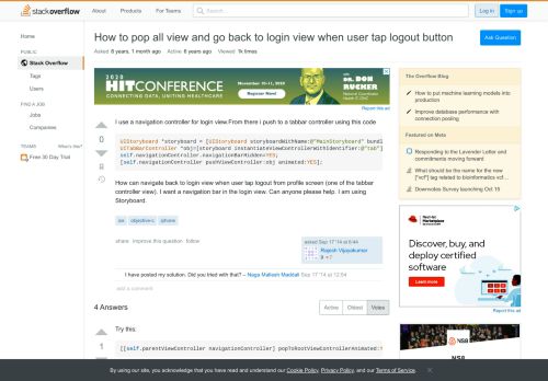 
                            8. How to pop all view and go back to login view when user tap logout ...