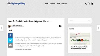 
                            9. How To Post On NairaLand Nigerian Forum – OgbongeBlog