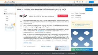 
                            6. How to prevent attacks on WordPress wp-login.php page - Stack Overflow