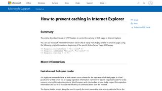 
                            9. How to prevent caching in Internet Explorer - Microsoft Support