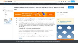 
                            10. How to prevent hacking if users change html/javascript variables ...