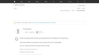 
                            6. How to prevent itunes auto-launch at wind… - Apple Community