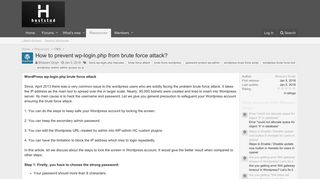 
                            6. How to prevent wp-login.php from brute force attack? | Web Hosting ...