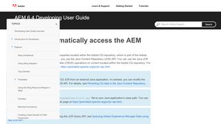 
                            11. How to programmatically access the AEM JCR - Adobe Help Center