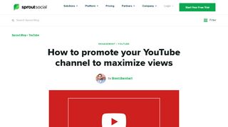 
                            11. How to Promote Your YouTube Channel Like a Pro | Sprout Social