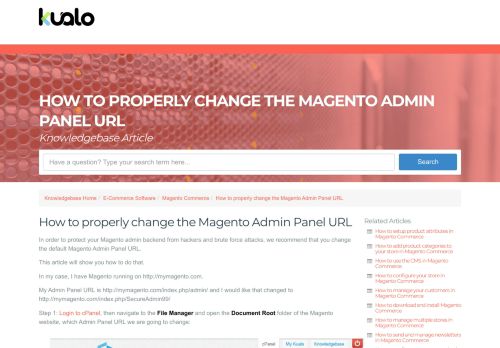 
                            4. How to properly change the Magento Admin Panel URL - Kualo Limited