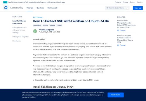 
                            1. How To Protect SSH with Fail2Ban on Ubuntu 14.04 | DigitalOcean