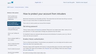 
                            3. How to protect your account from intruders – HitBTC Support