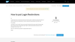 
                            9. How to put Login Restirctions - archive SAP