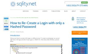 
                            4. How to Re-Create a Login with only a Hashed Password - sqlity.net