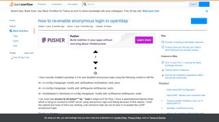 
                            3. how to re-enable anonymous login in openldap - Stack Overflow