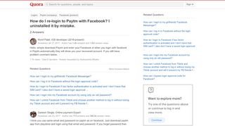 
                            3. How to re-login to Paytm with Facebook - Quora