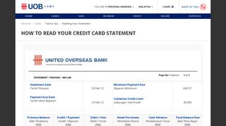 
                            2. How to Read Your Credit Card Statement | UOB Malaysia