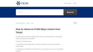 
                            11. How to reboot an H.264 IQeye camera from Telnet – Vicon Industries ...