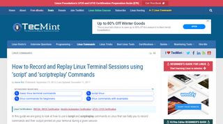 
                            8. How to Record and Replay Linux Terminal Sessions using 'script' and ...