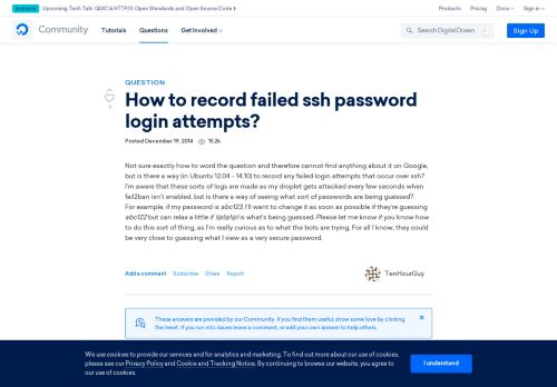 
                            12. How to record failed ssh password login attempts? | DigitalOcean