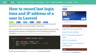 
                            12. How to record last login time and IP address of a user In Laravel ...