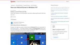 
                            13. How to Record Screen in Windows 10 - Quora