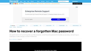 
                            8. How to recover a forgotten Mac password - Macworld UK