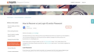 
                            13. How to Recover a Lost Login ID and/or Password – Help & ...