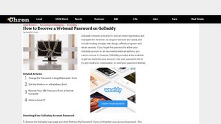 
                            11. How to Recover a Webmail Password on GoDaddy | Chron.com