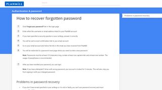 
                            9. How to recover forgotten password – PlanMill Help – PlanMill is a ...