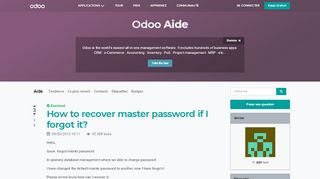 
                            7. How to recover master password if I forgot it? | Odoo