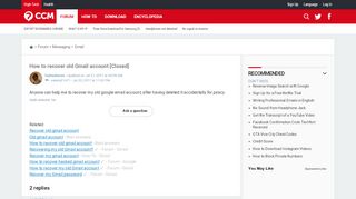 
                            7. How to recover old Gmail account - Ccm.net