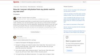
                            13. How to recover old photos from my photo vault to my new one - Quora