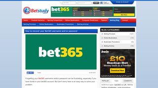 
                            9. How to recover your Bet365 username and/or password - Betstudy.com