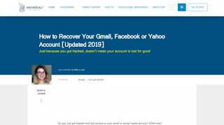 
                            11. How to Recover Your Gmail, Facebook or Yahoo Account
