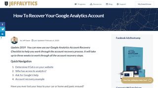 
                            5. How To Recover Your Google Analytics Account - Jeffalytics